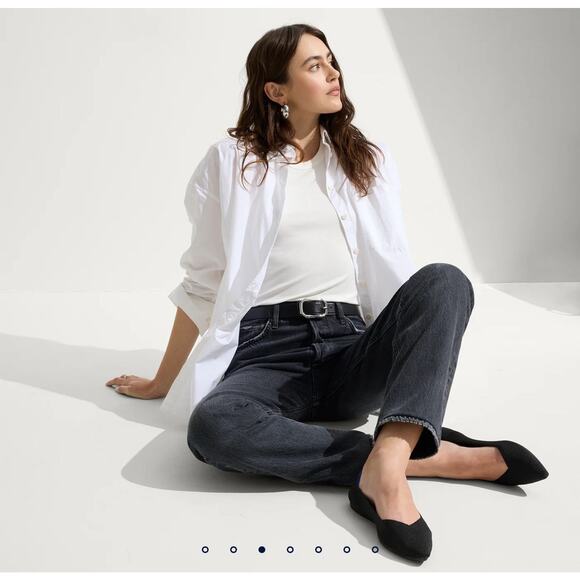 Rothy's Ballet Flat Womens Size US 8 Black Casual Pointed Toe Slip On Shoes - Picture 3 of 6